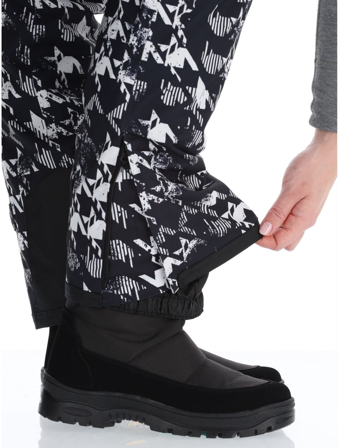 Dare2b, Diminish skibroek dames Black Distressed Dogtooth Print zwart 