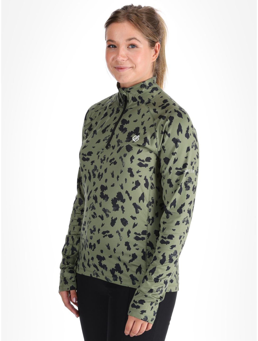 Dare2b, Divulge Core Stretch skipully dames Olivine Green Dash Print groen 