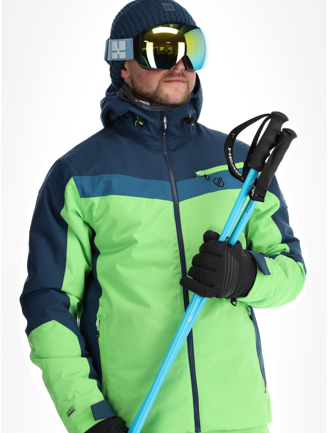 Dare2b, Eagly II ski-jas heren Moonlight Denim / Green Flash blauw, groen 