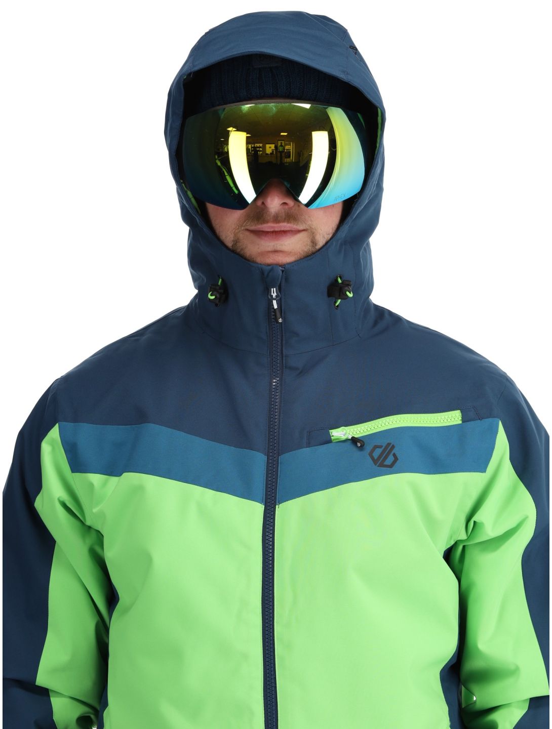 Dare2b, Eagly II ski-jas heren Moonlight Denim / Green Flash blauw, groen 