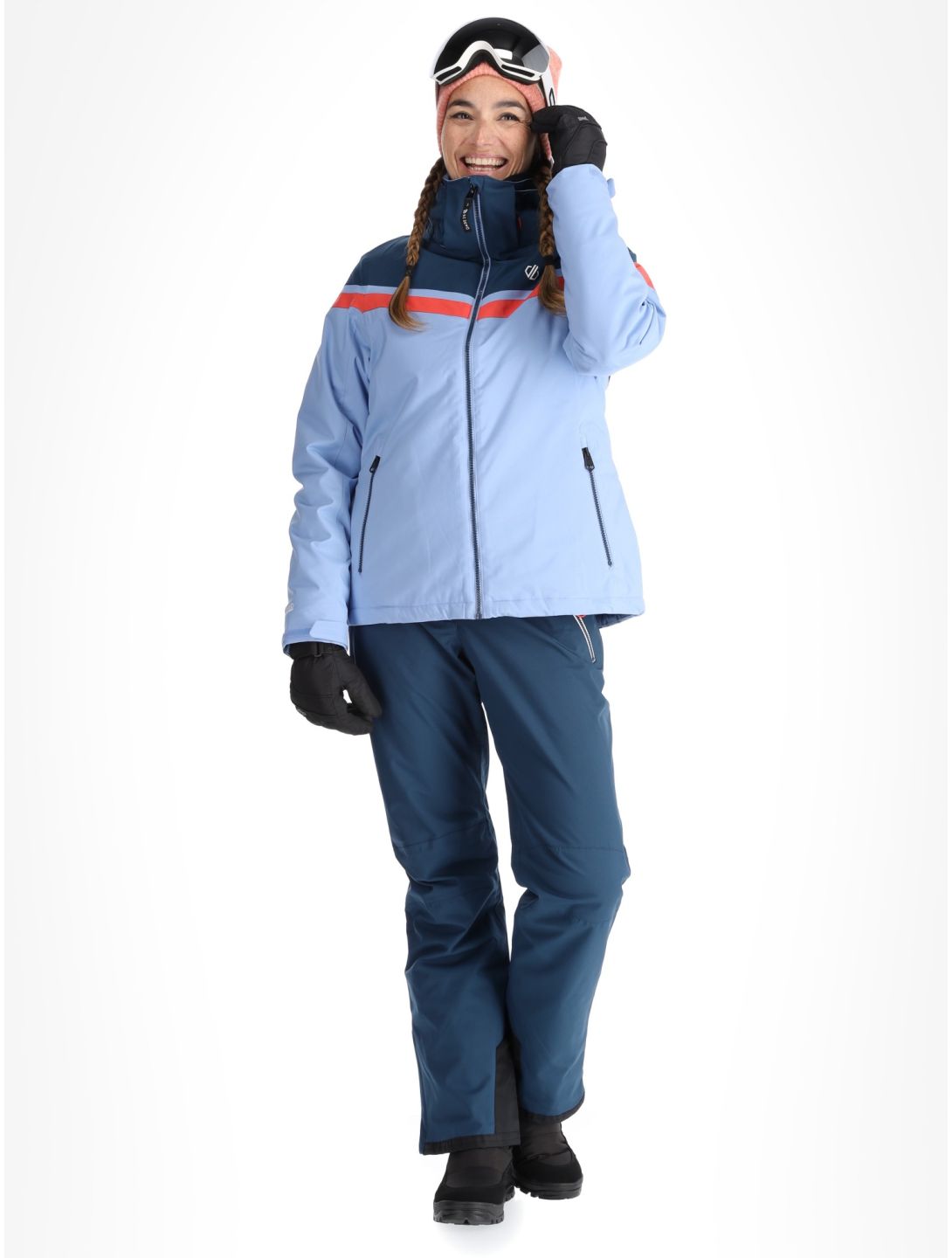 Dare2b, Flurry ski-jas dames Hydrangea Blue / Red Sky blauw, rood 