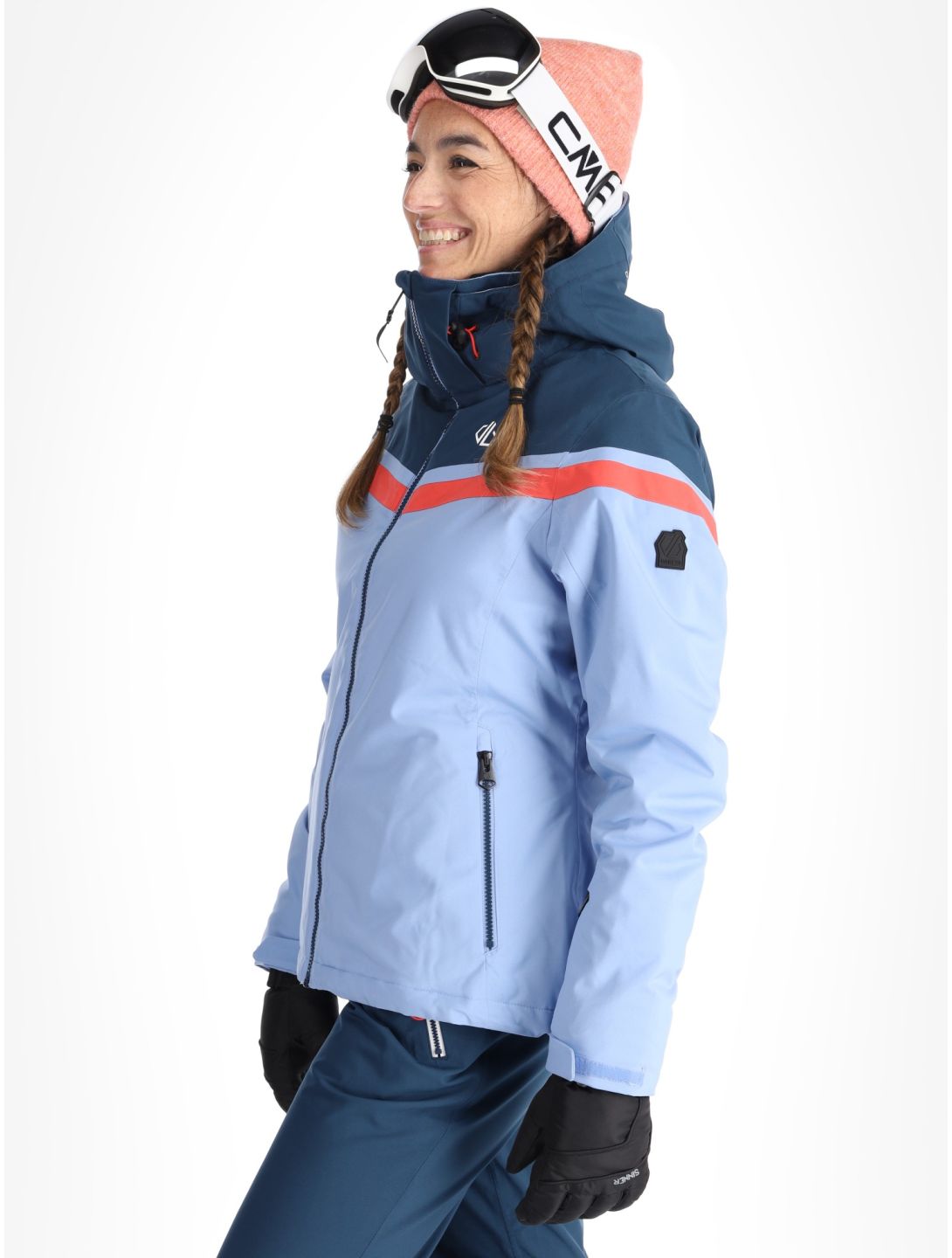 Dare2b, Flurry ski-jas dames Hydrangea Blue / Red Sky blauw, rood 