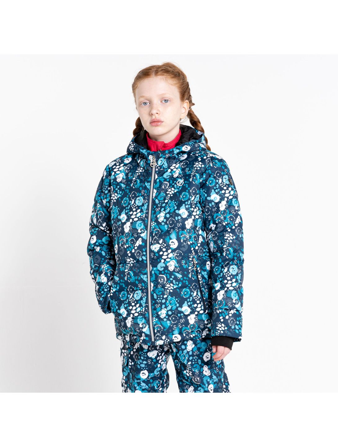 Dare2b, Girls Verdict ski-jas kinderen floral print river blauw 