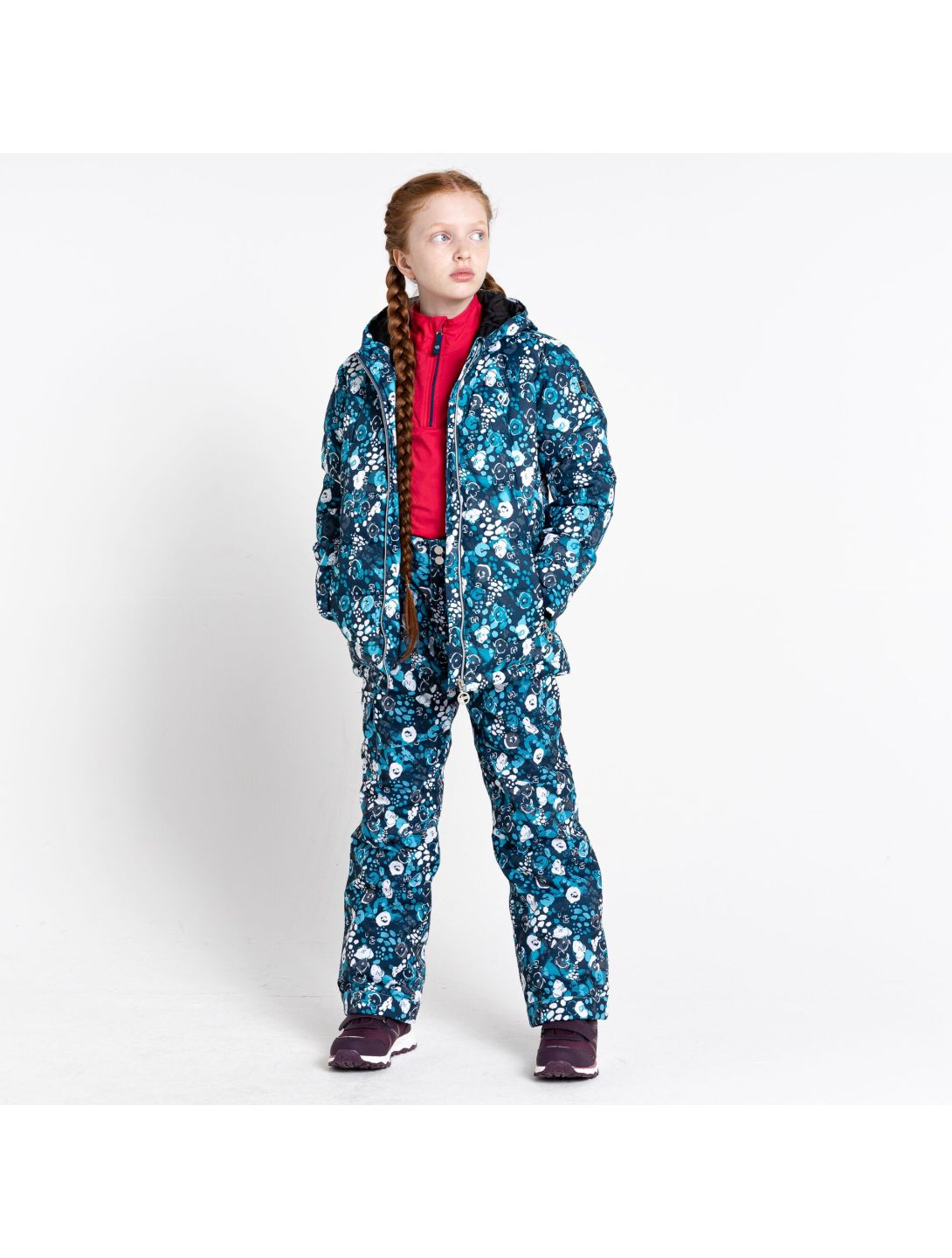 Dare2b, Girls Verdict ski-jas kinderen floral print river blauw 