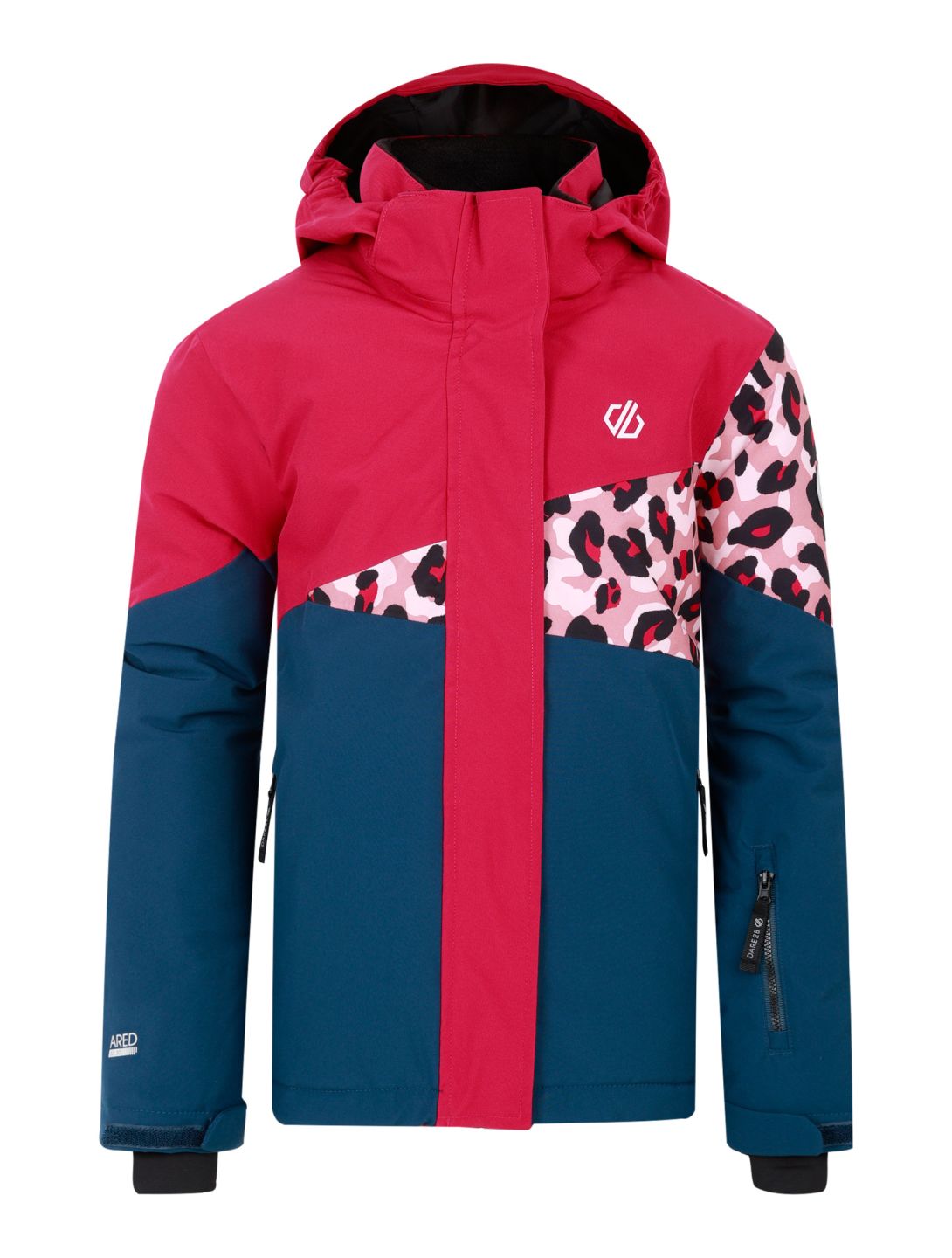 Dare2b, Humour III ski-jas kinderen Berry Pink / Dusty Rose Cheetah Print / Moonlight Denim blauw, roze 