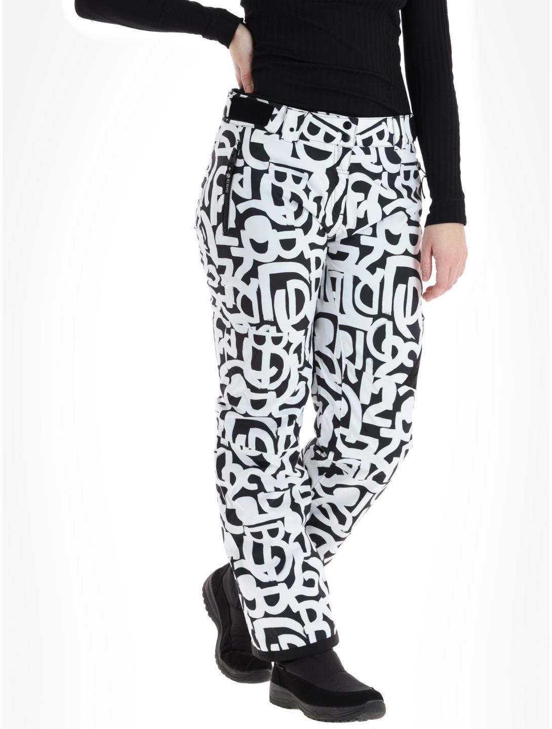 Dare2b, Ice skibroek dames Black and White Graffiti Print wit, zwart 