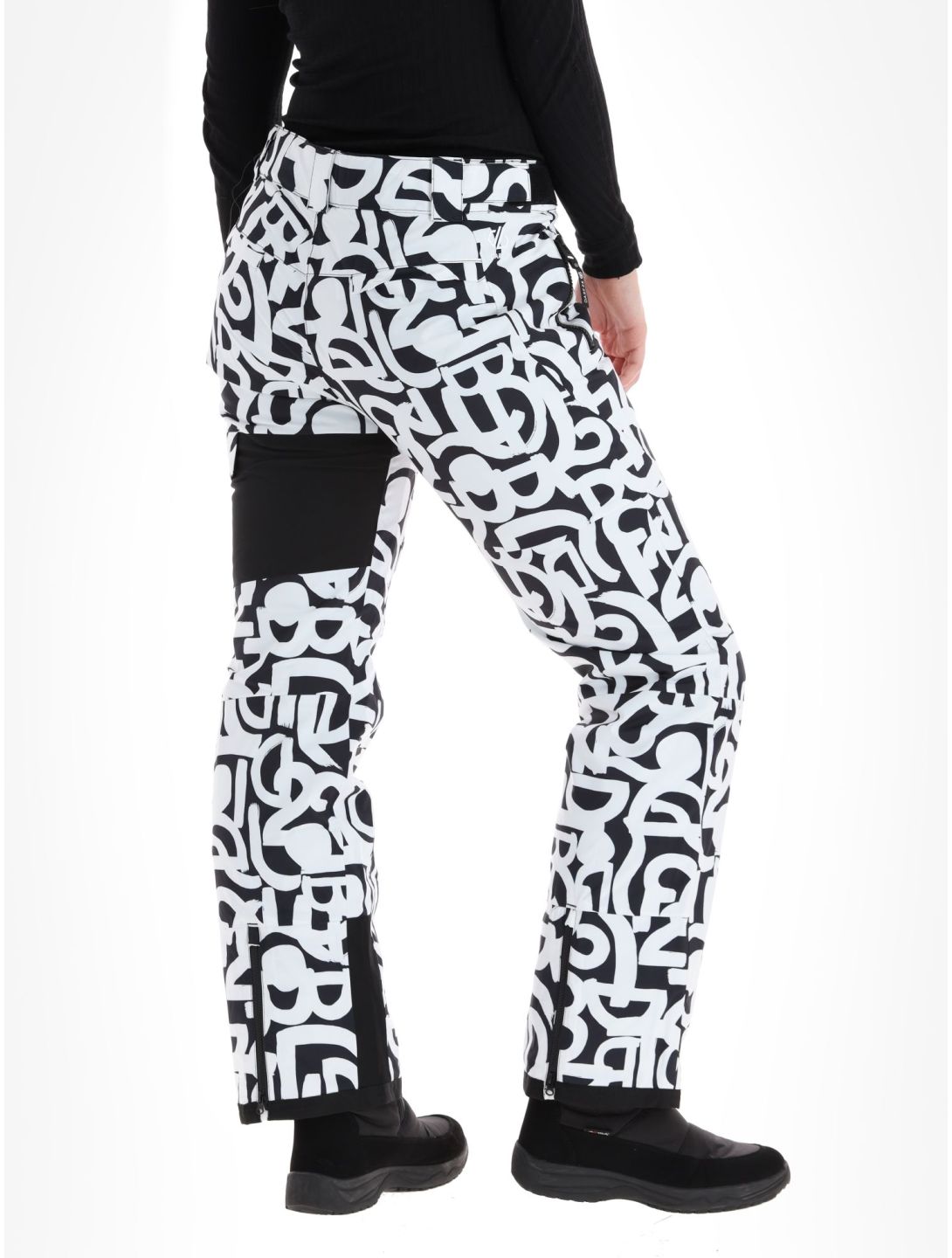 Dare2b, Ice skibroek dames Black and White Graffiti Print wit, zwart 