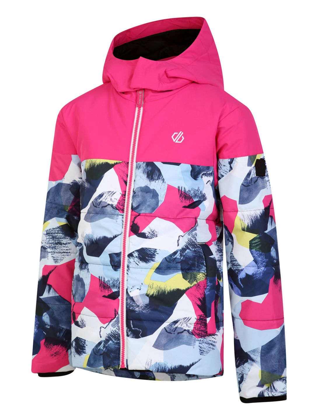 Dare2b, Liftie ski-jas kinderen Pure Pink / Quiet Blue Abstract Mountain Print blauw, roze 