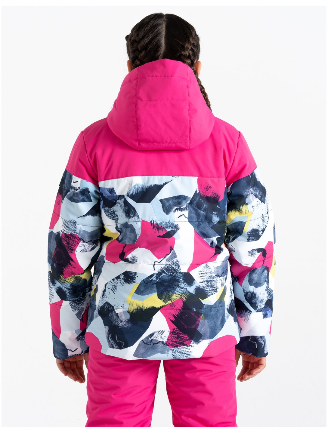 Dare2b, Liftie ski-jas kinderen Pure Pink / Quiet Blue Abstract Mountain Print blauw, roze 