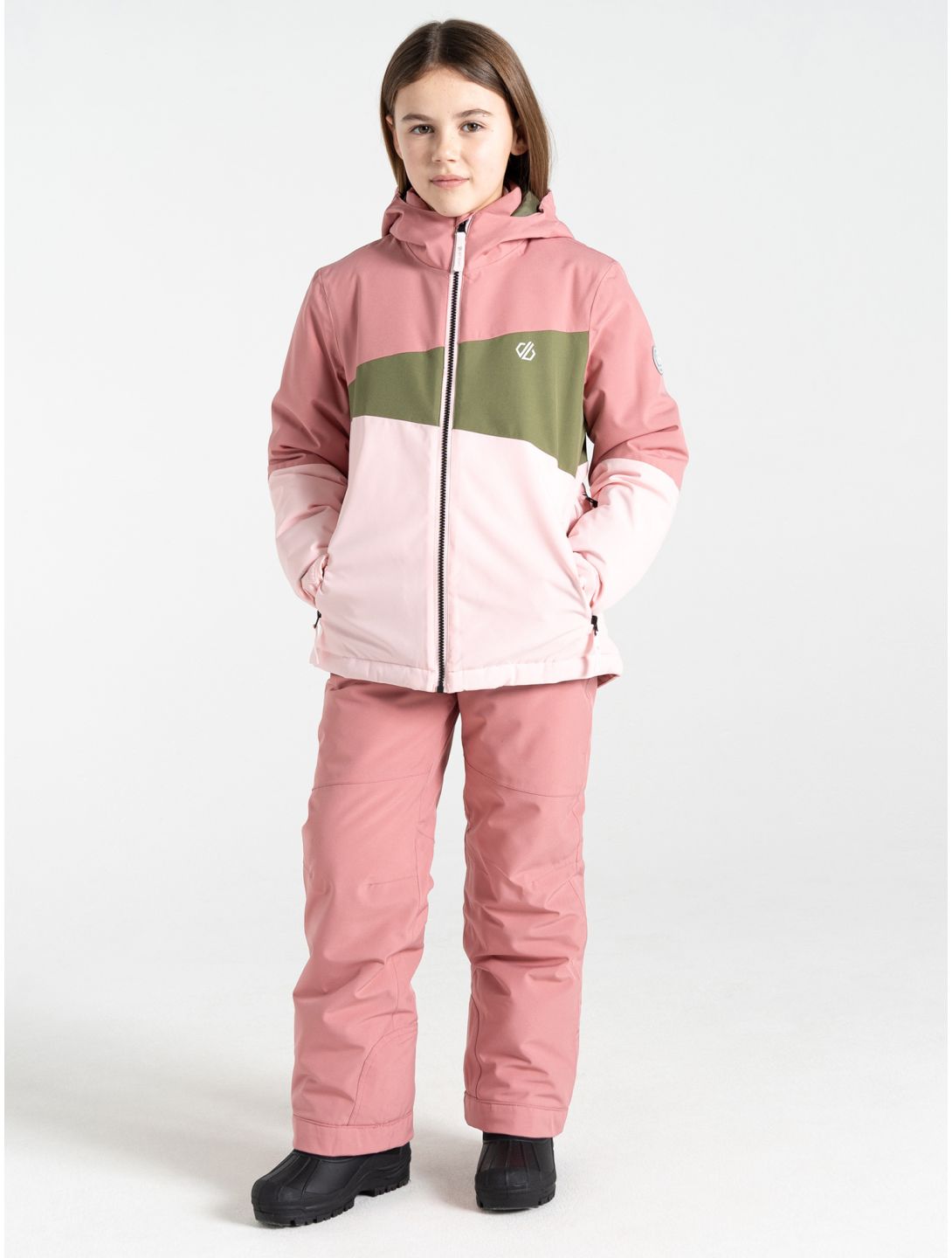 Dare2b, Steazy III ski-jas kinderen Dusty Rose / Olivine Green / Crystal Rose groen, roze 