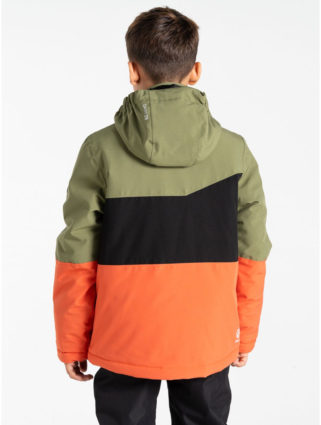 Dare2b, Steazy III ski-jas kinderen Olivine Green / Black / Orange Rust groen, oranje, zwart 