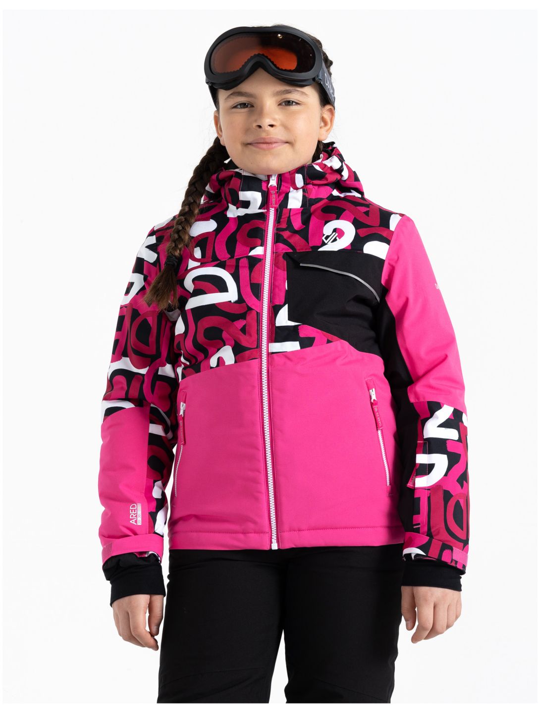 Dare2b, Traverse ski-jas kinderen Kids Ski Graffiti Print / Black roze 