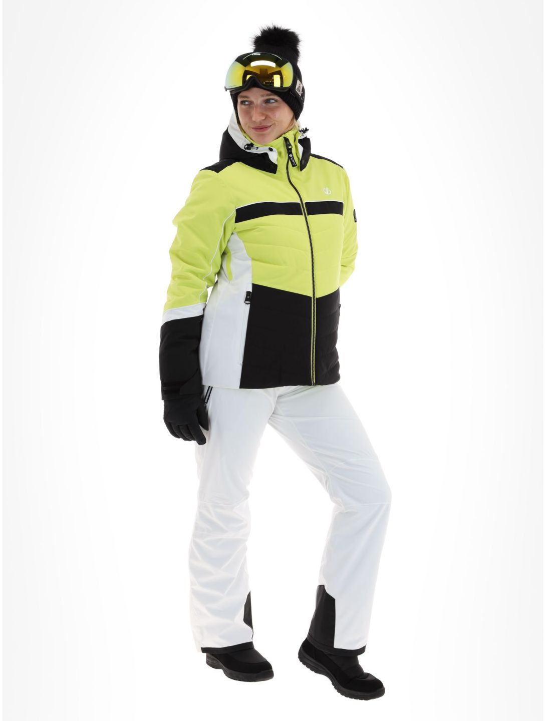 Dare2b, Vitilised ski-jas dames Yellow Plum / Black geel, zwart 