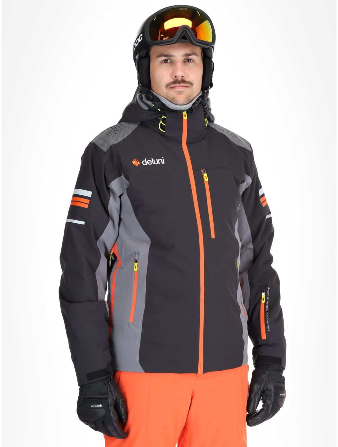 Deluni, Challenger 4 ski-jas heren Black / Anthracite grijs, zwart 