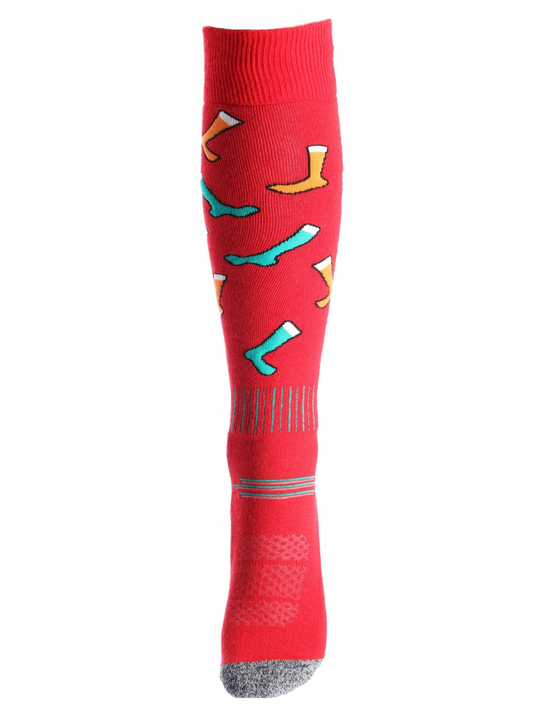 Deluni, Joyride skisokken unisex Socks On Socks Red rood 