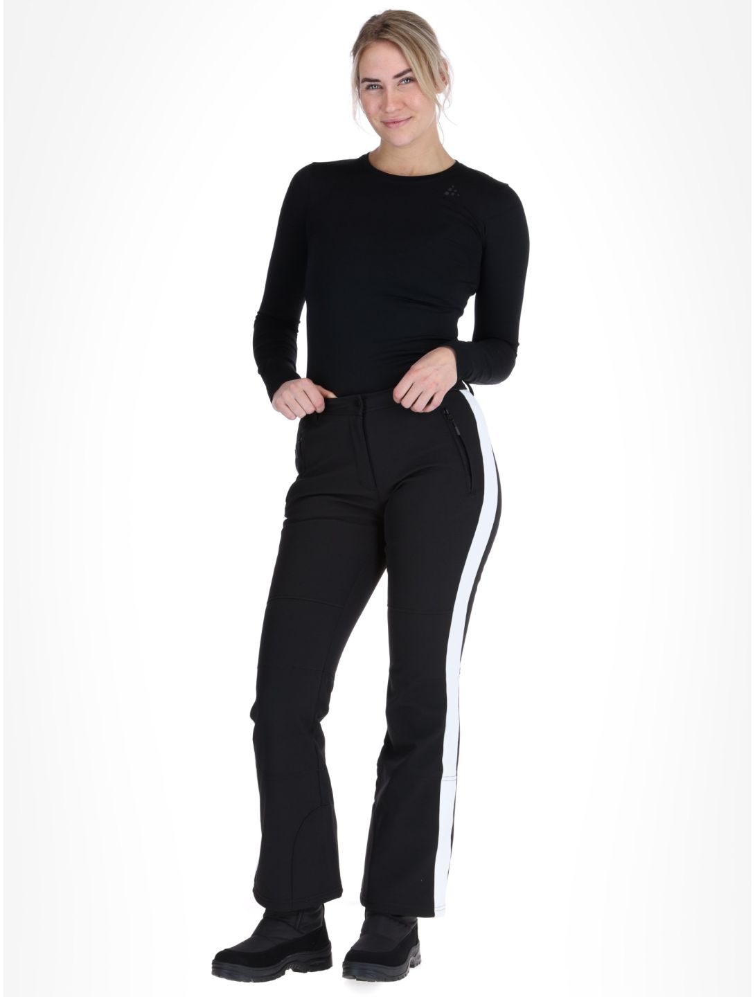 Deluni, Neva softshell skibroek dames Black zwart 