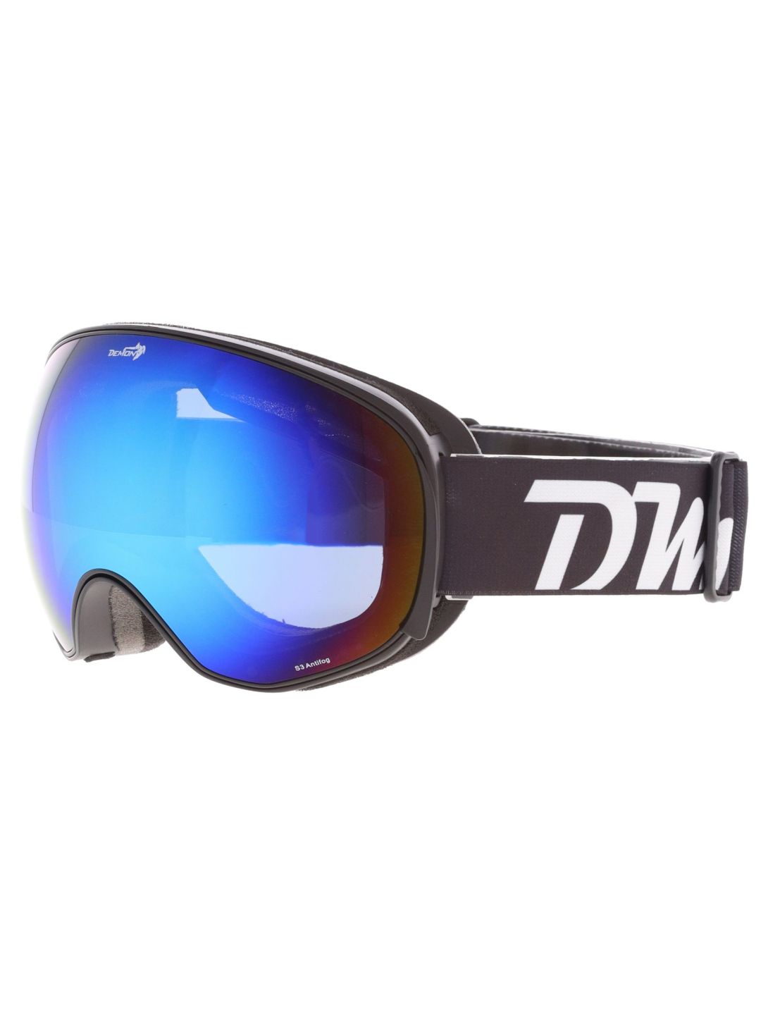 Demon, Magnet skibril extra lens unisex Matt Black Blue - Multilayer Smoke Blue zwart 