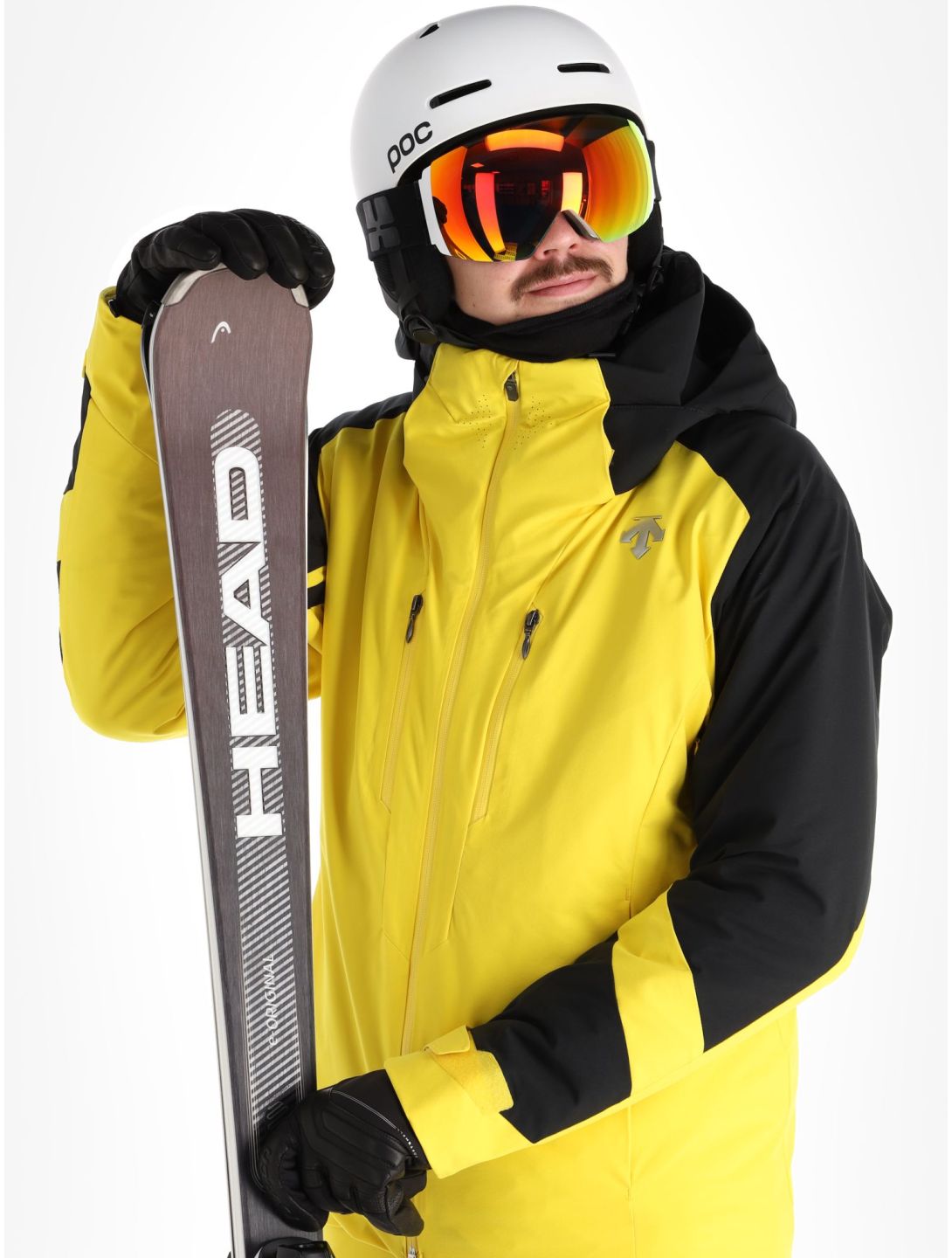 Descente, Chester ski-jas heren Warbler Yellow geel, zwart 