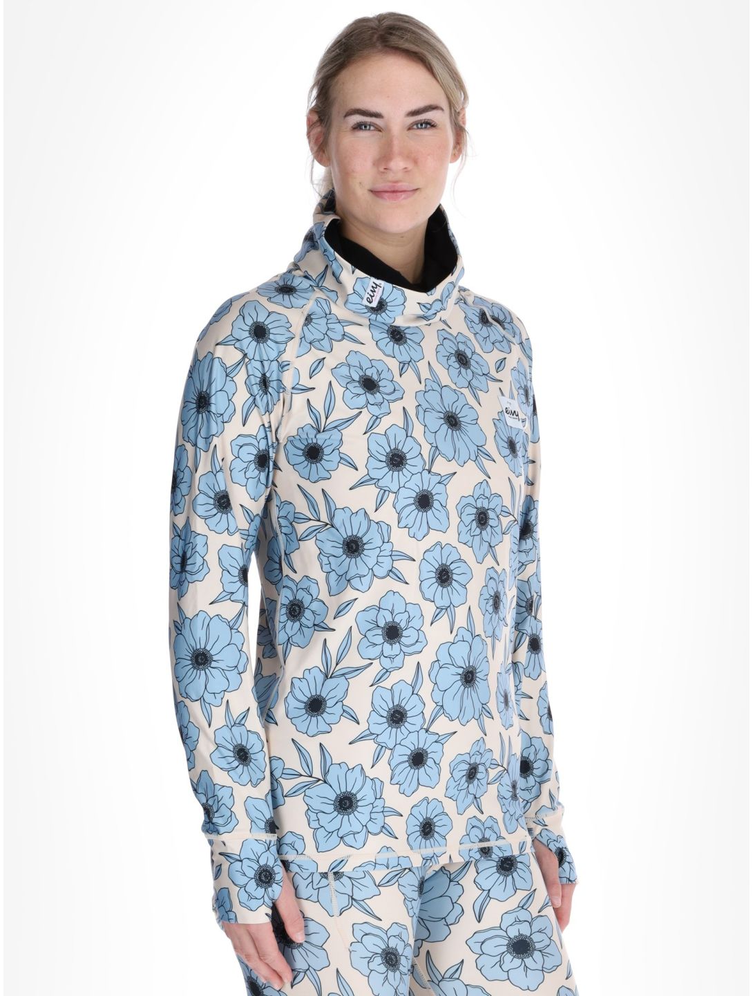 Eivy, Icecold Gaiter thermoshirt dames Blue Flower blauw, wit 