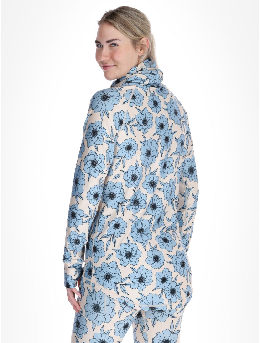 Eivy, Icecold Gaiter thermoshirt dames Blue Flower blauw, wit 