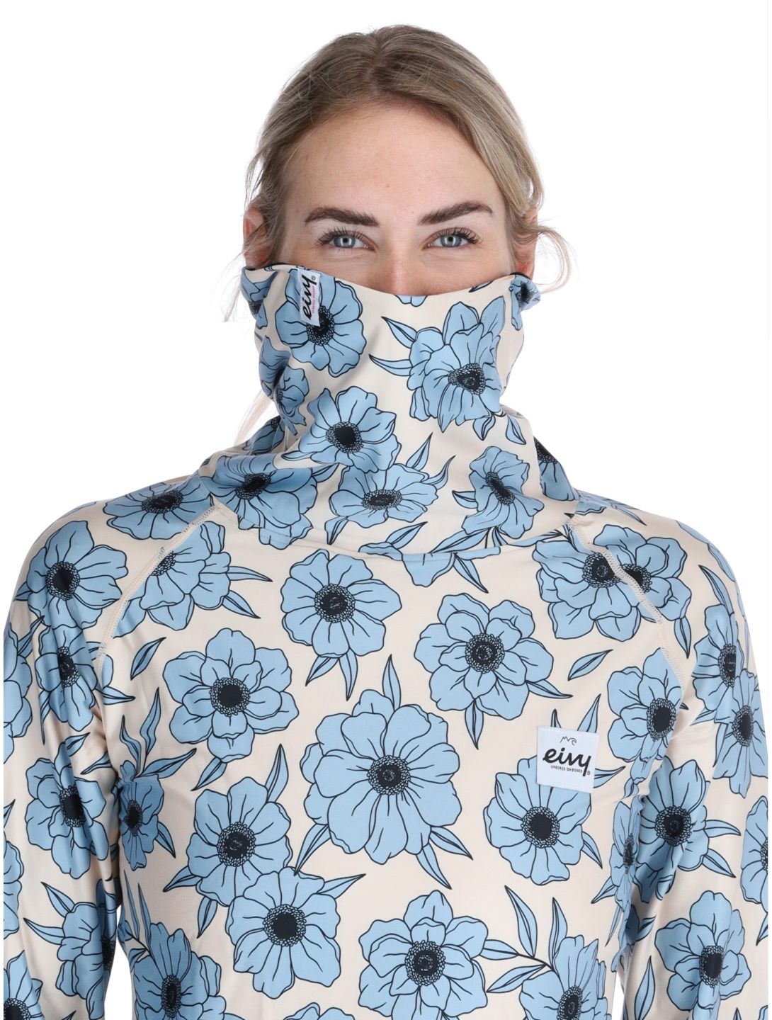 Eivy, Icecold Gaiter thermoshirt dames Blue Flower blauw, wit 