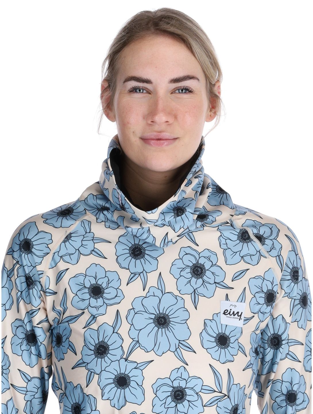 Eivy, Icecold Gaiter thermoshirt dames Blue Flower blauw, wit 