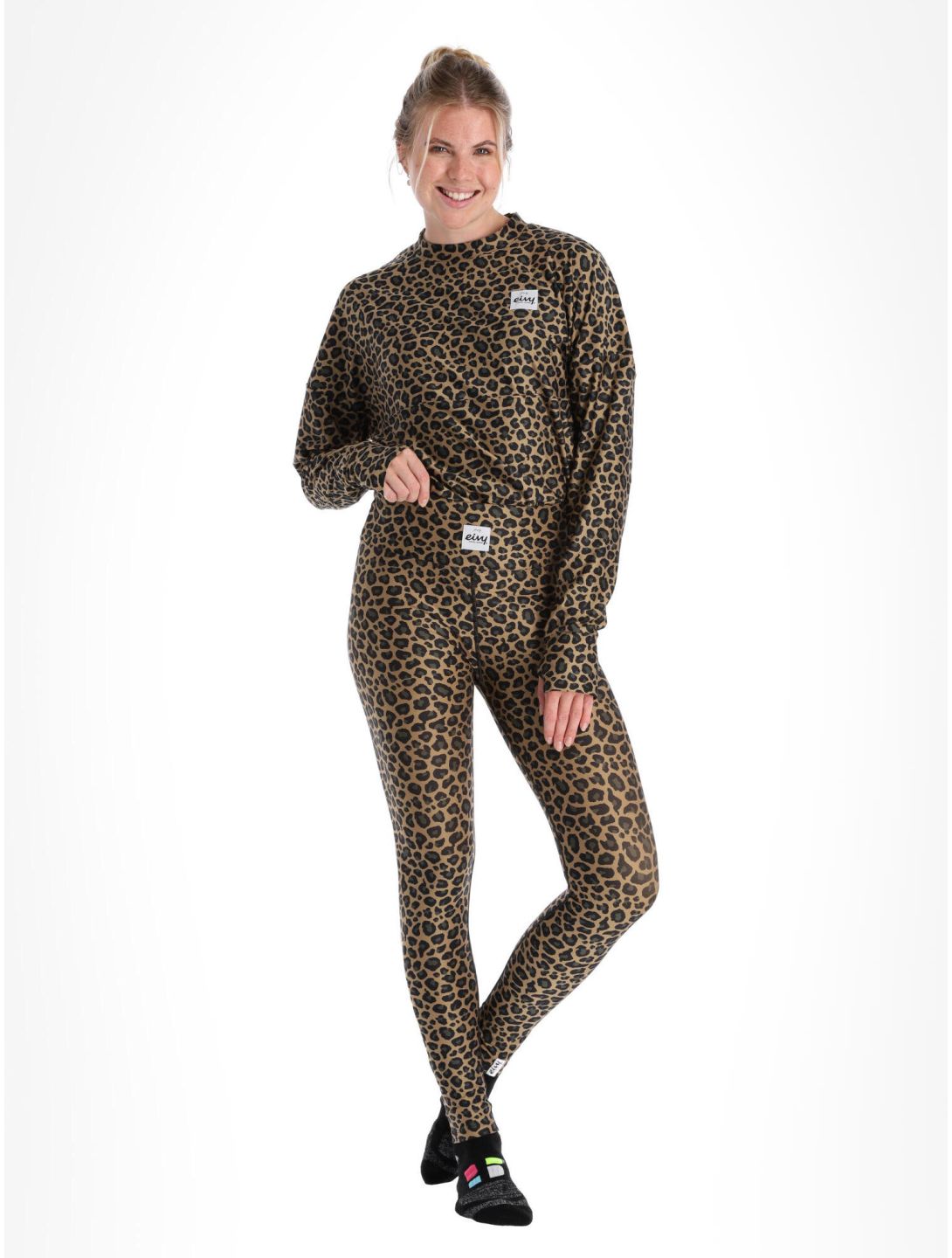 Eivy, Icecold Tights thermobroek dames Leopard bruin 