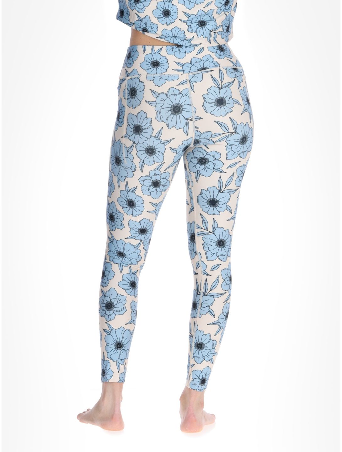 Eivy, Pocket thermobroek dames Blue Flower blauw, wit 