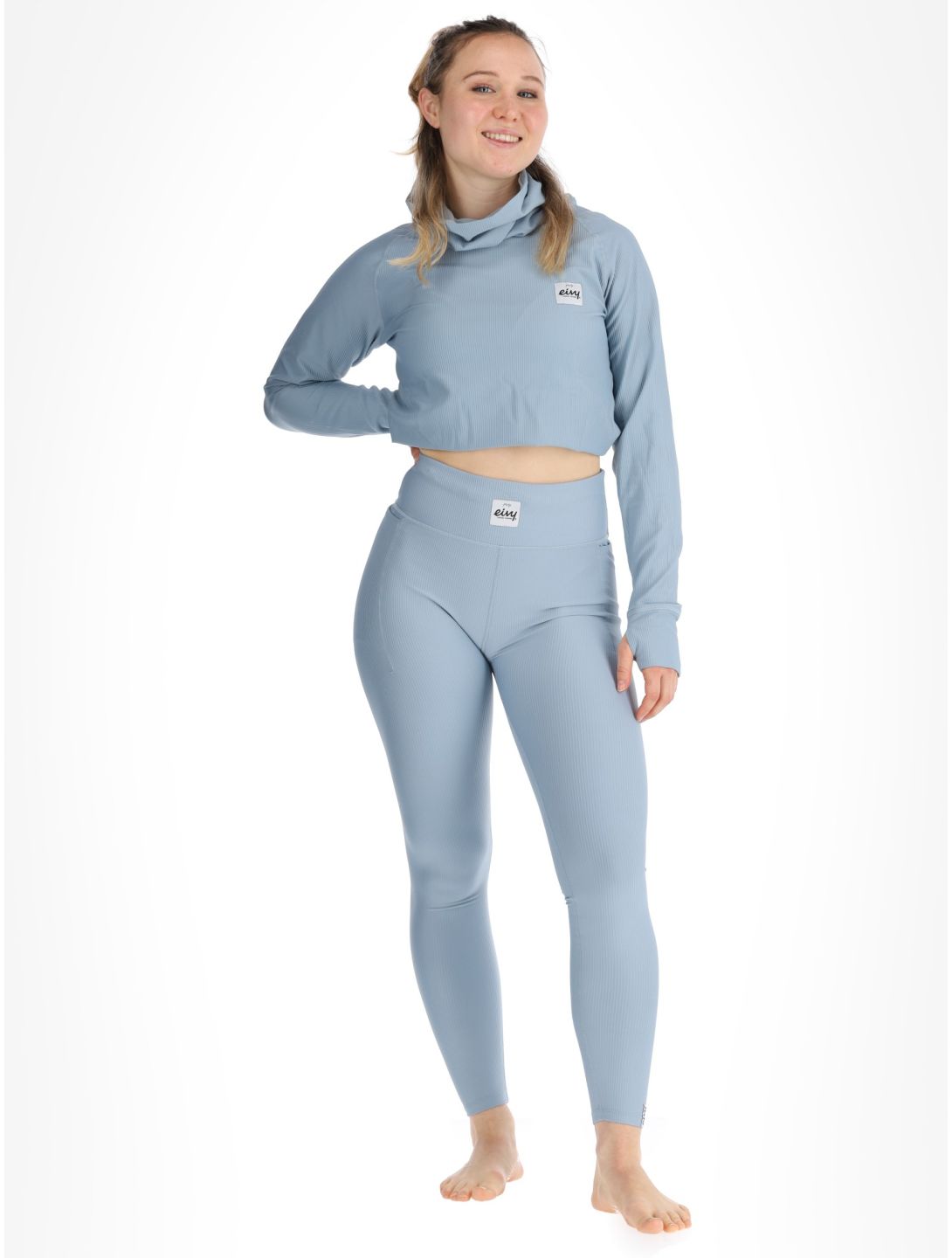 Eivy, Pocket Rib thermobroek dames Faded Fog blauw 