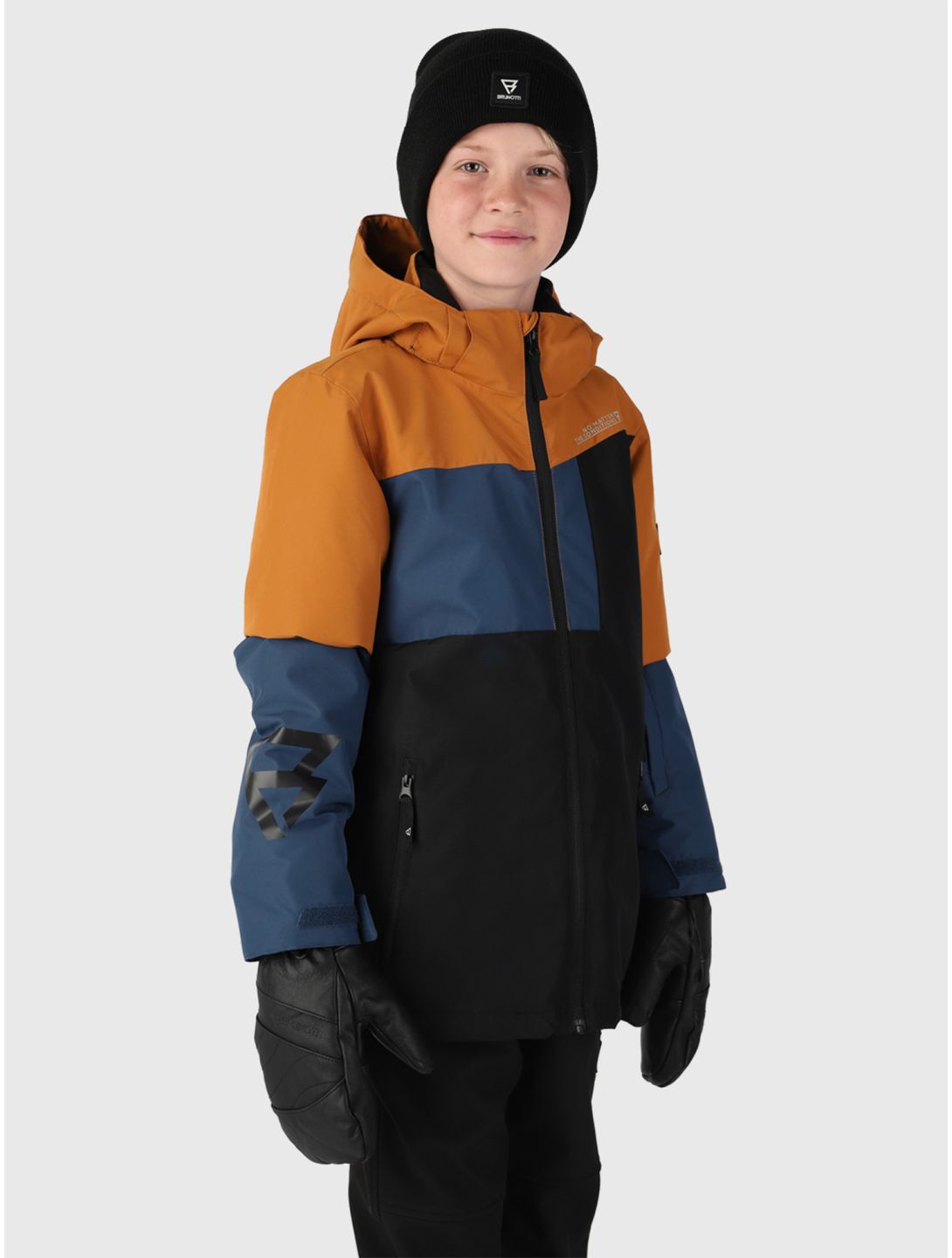 Brunotti, Flynnery ski-jas kinderen Black blauw, bruin, zwart 