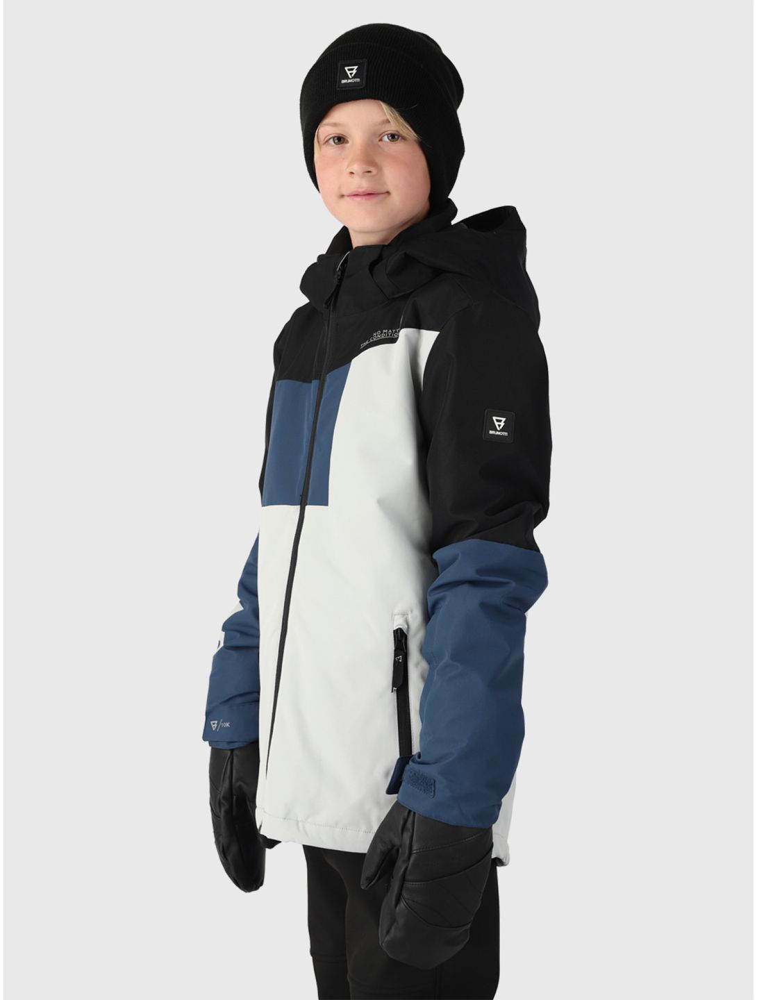 Brunotti, Flynnery ski-jas kinderen Stone Grey blauw, grijs, zwart 