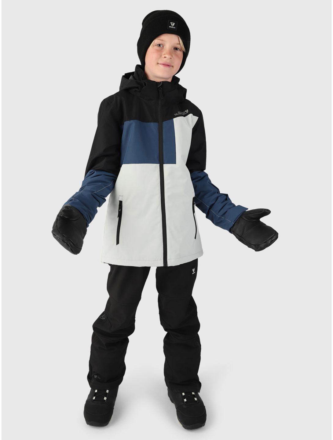 Brunotti, Flynnery ski-jas kinderen Stone Grey blauw, grijs, zwart 