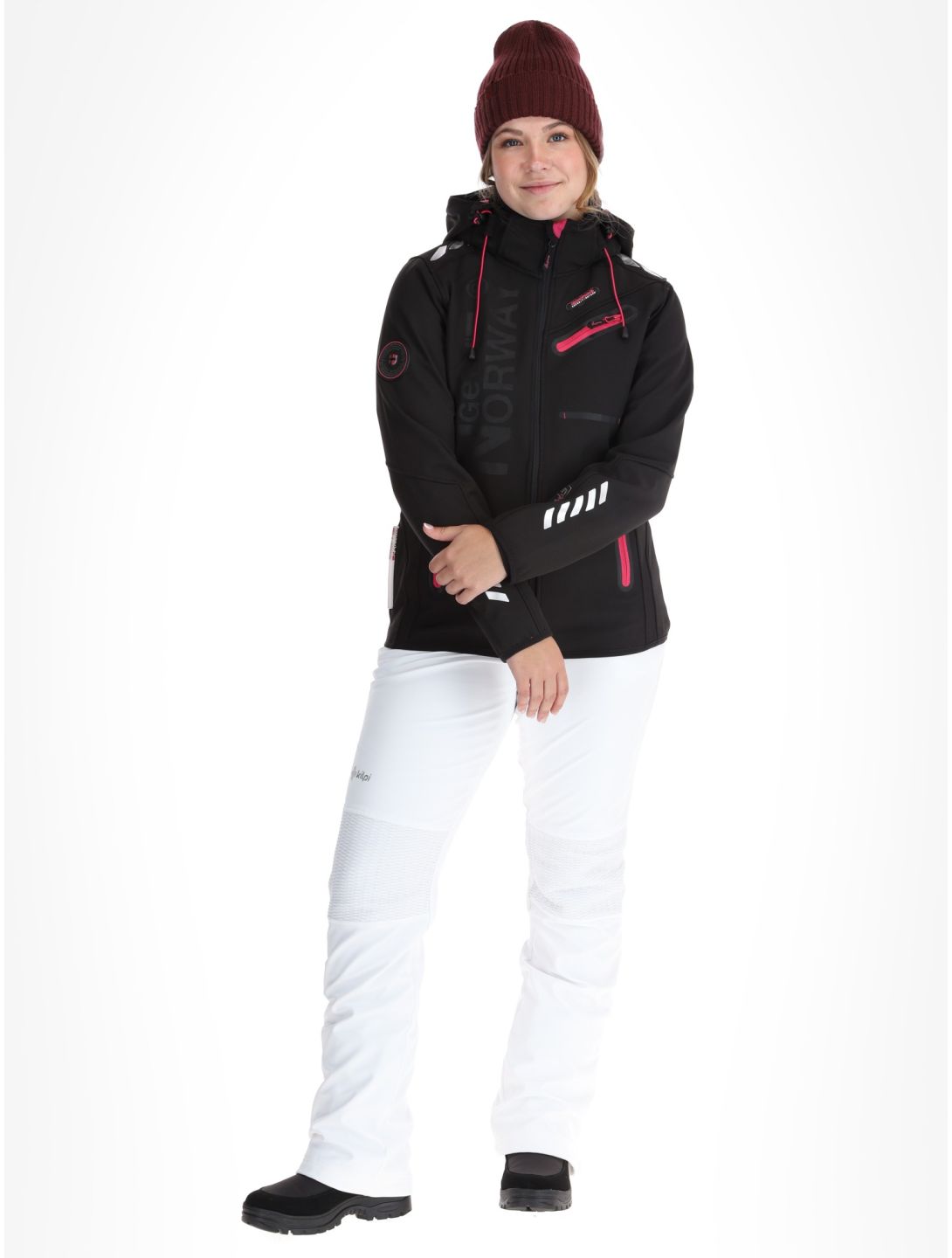 Geographical Norway, Reine softshell ski-jas dames Black / Pink roze, zwart 