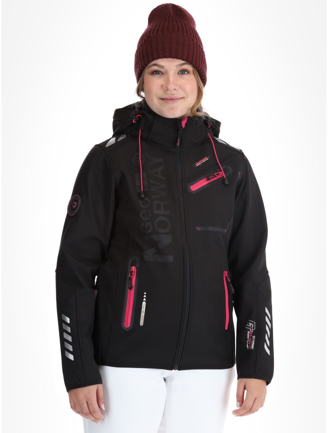 Geographical Norway, Reine softshell ski-jas dames Black / Pink roze, zwart 