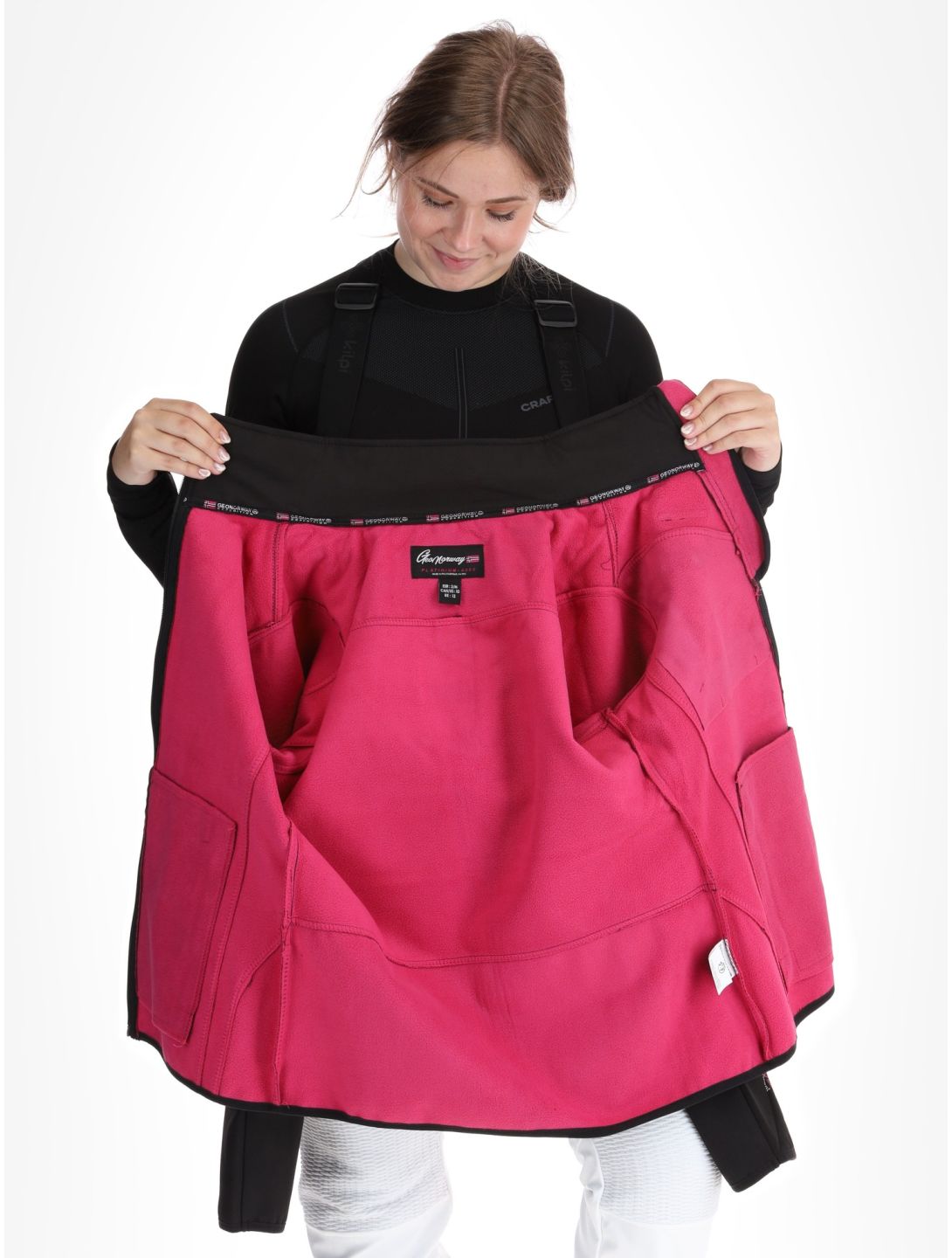 Geographical Norway, Reine softshell ski-jas dames Black / Pink roze, zwart 