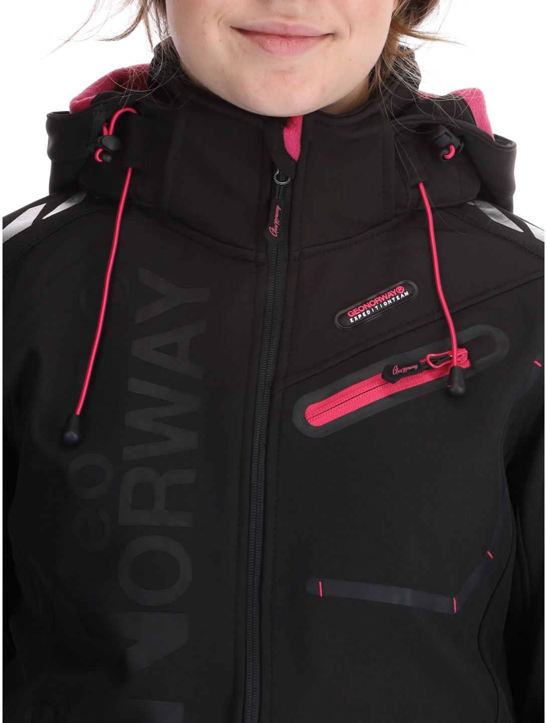 Geographical Norway, Reine softshell ski-jas dames Black / Pink roze, zwart 