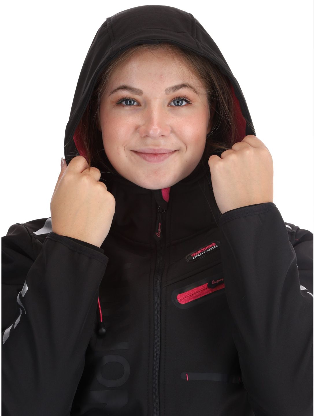 Geographical Norway, Reine softshell ski-jas dames Black / Pink roze, zwart 