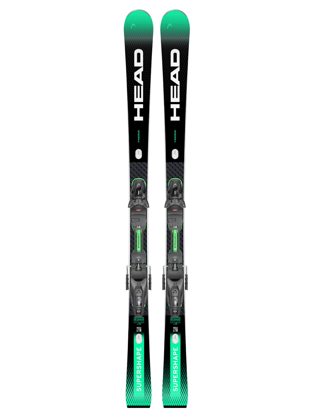 Head, Supershape e-Magnum SW + Protector PR 13 GW (2024-2025) ski's unisex Green 