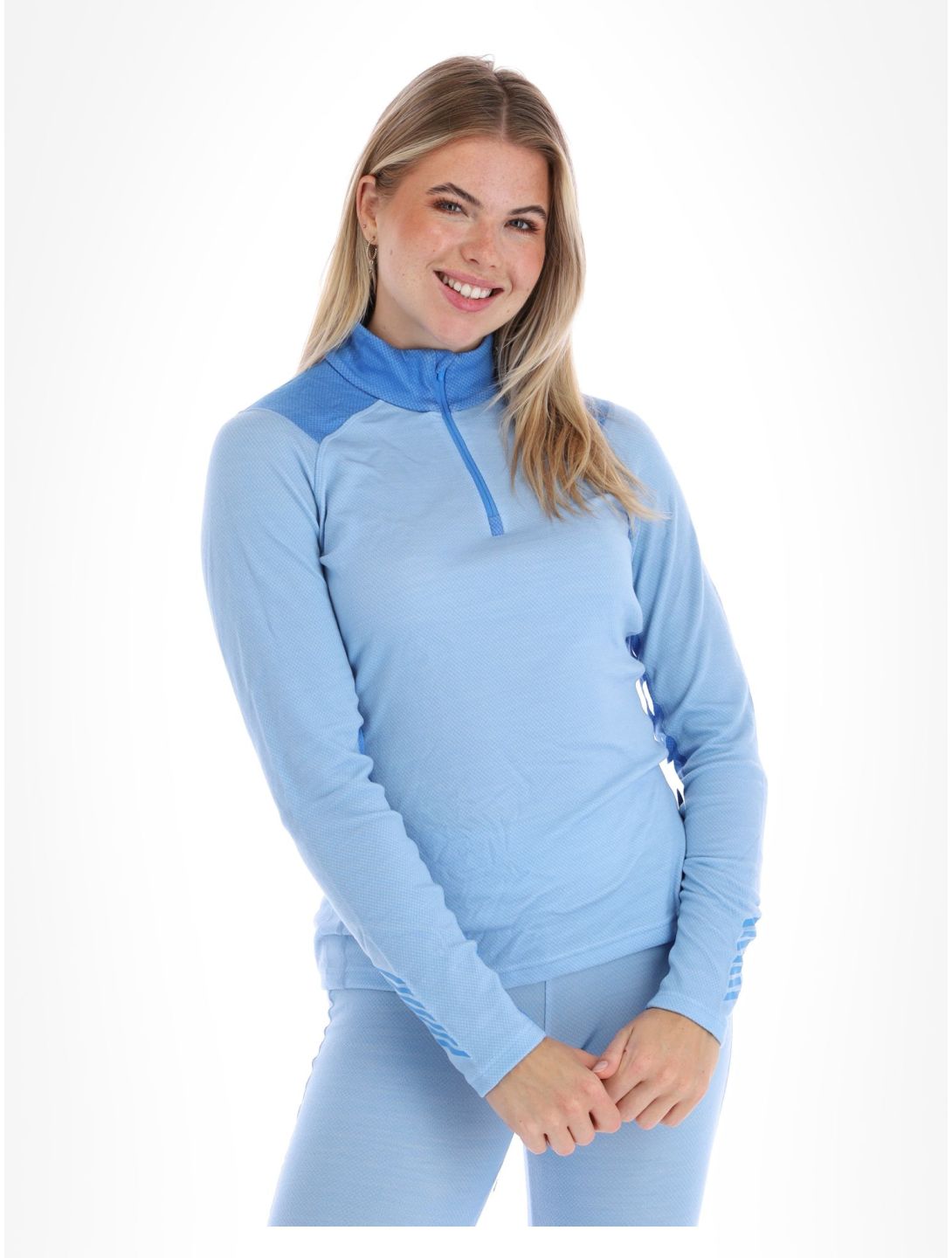 Helly Hansen, W Lifa Merino Midweight 1/2 Zip skipully dames Bright Blue blauw 