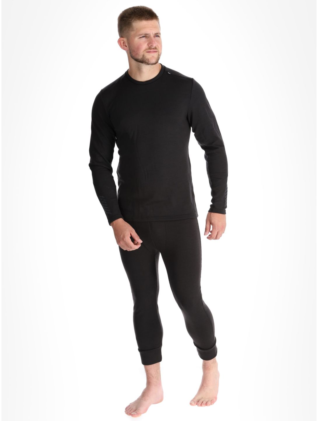 Helly Hansen, Lifa Merino Midweight Crew thermoshirt heren Black zwart 