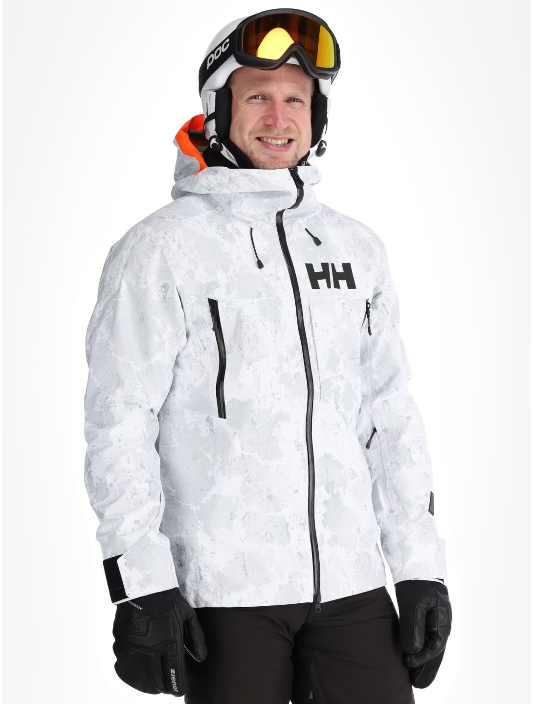 Helly Hansen, Sogn Shell 2.0 hardshell ski-jas heren Grey Fog Snow Camo AOP grijs, wit 