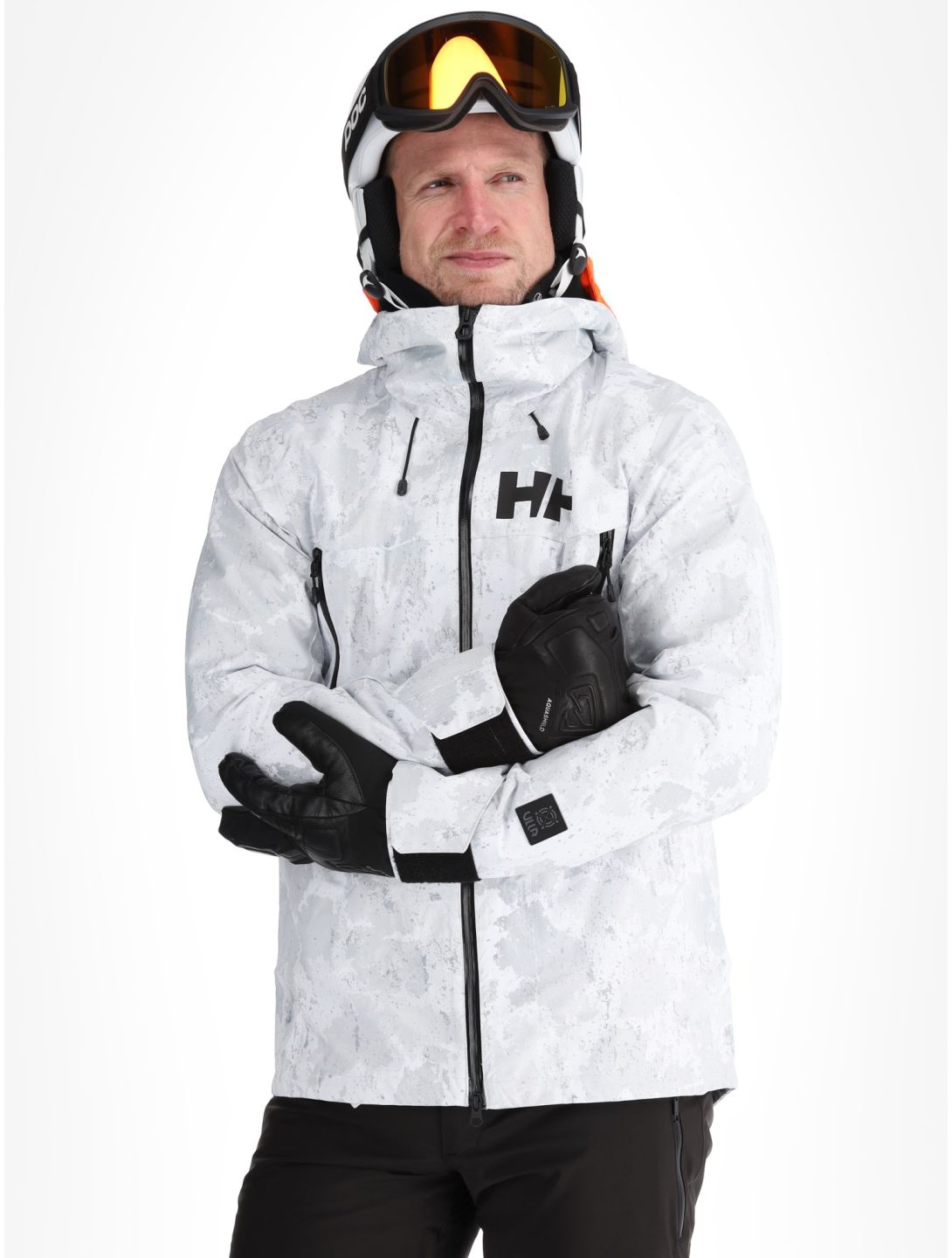 Helly Hansen, Sogn Shell 2.0 hardshell ski-jas heren Grey Fog Snow Camo AOP grijs, wit 