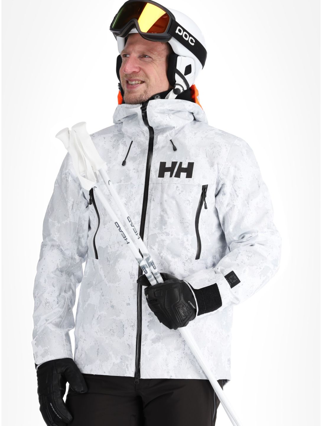 Helly Hansen, Sogn Shell 2.0 hardshell ski-jas heren Grey Fog Snow Camo AOP grijs, wit 