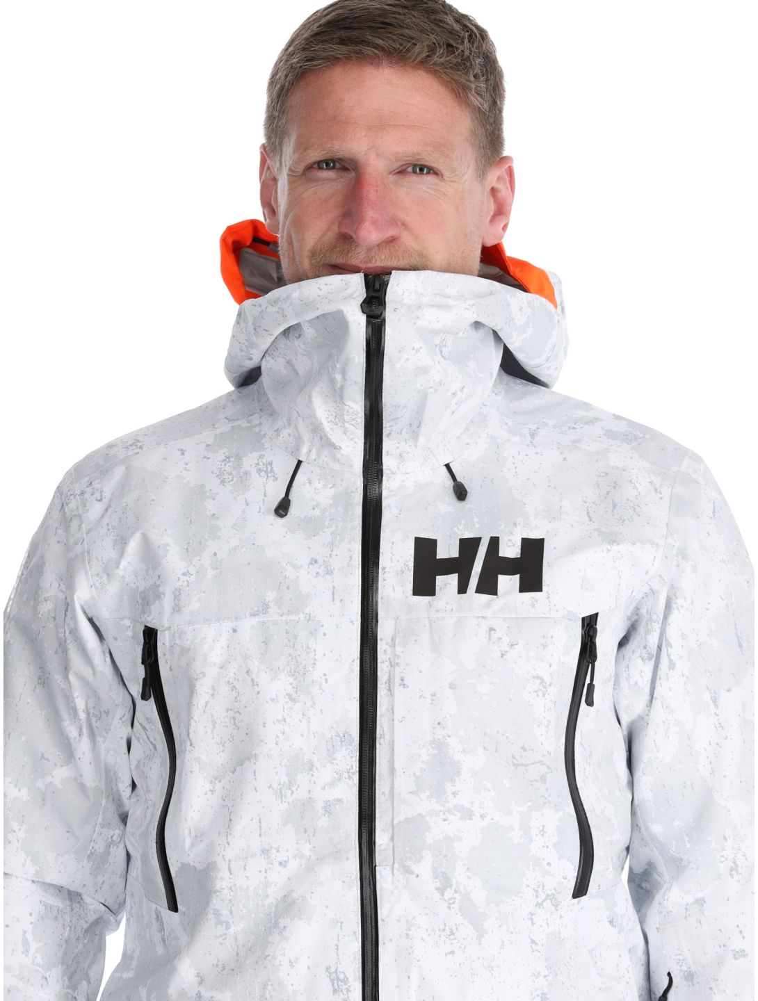 Helly Hansen, Sogn Shell 2.0 hardshell ski-jas heren Grey Fog Snow Camo AOP grijs, wit 