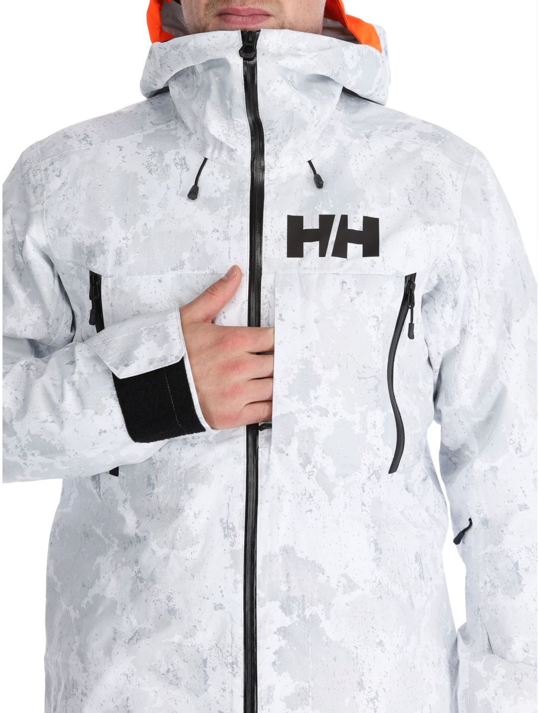 Helly Hansen, Sogn Shell 2.0 hardshell ski-jas heren Grey Fog Snow Camo AOP grijs, wit 