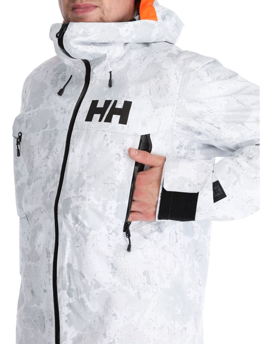 Helly Hansen, Sogn Shell 2.0 hardshell ski-jas heren Grey Fog Snow Camo AOP grijs, wit 