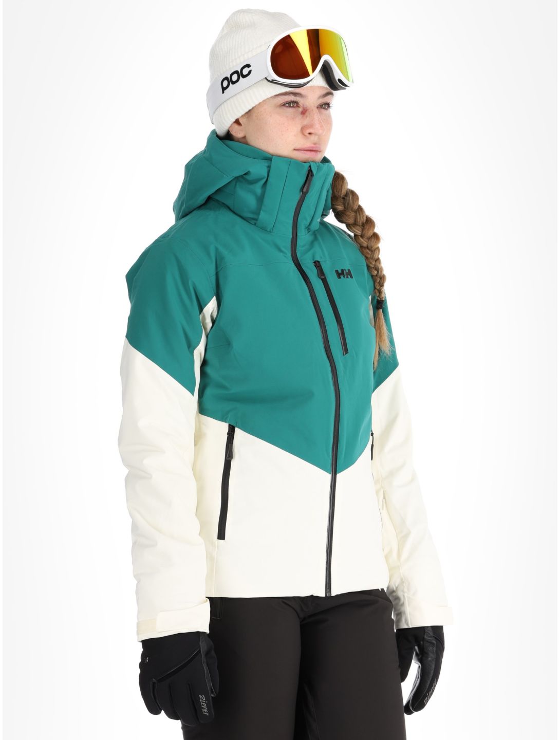 Helly Hansen, W Alphelia ski-jas dames Emerald Snow groen, wit 