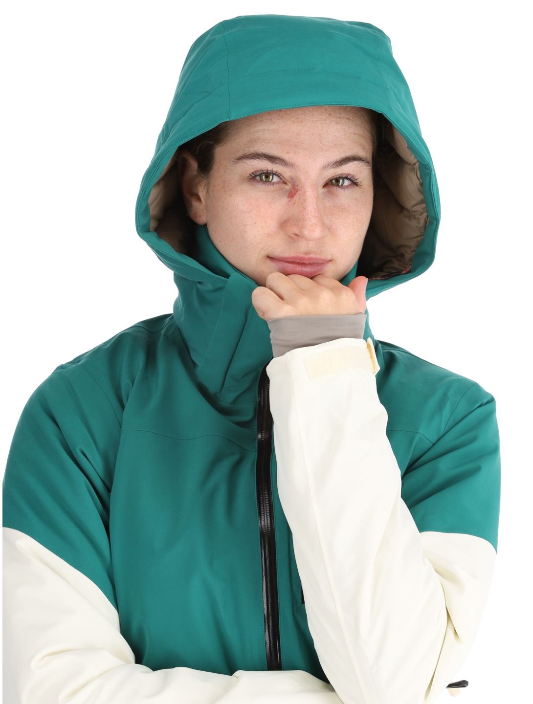 Helly Hansen, W Alphelia ski-jas dames Emerald Snow groen, wit 