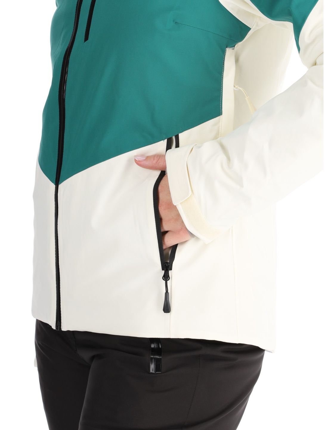 Helly Hansen, W Alphelia ski-jas dames Emerald Snow groen, wit 