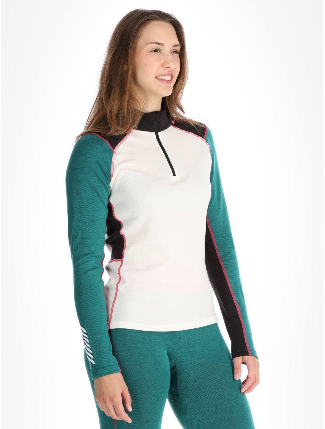 Helly Hansen, W Lifa Merino Midweight 1/2 Zip skipully dames Emerald groen 